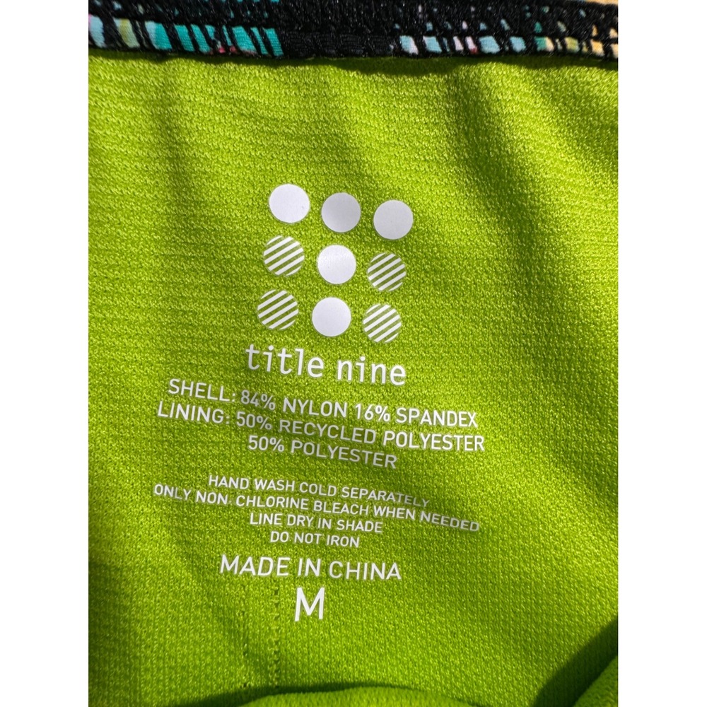 Title Nine Tankini Swimsuit Set Women Medium Multicolor Geometric Stripe 2 Piece - Picture 3 of 10